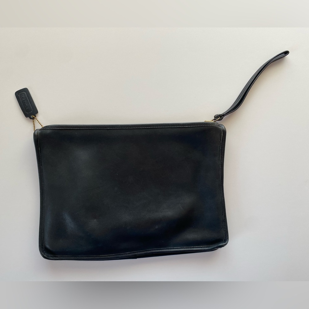 Black Vintage Coach Portfolio Clutch
